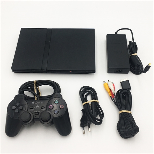 Playstation 2 Slim Sort Konsol - SNR AC0363297 (C Grade) (Genbrug)